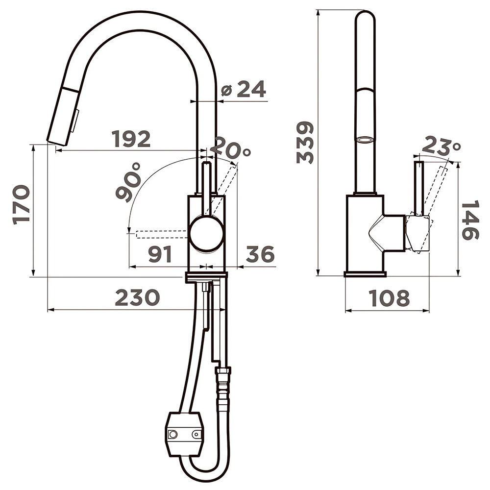 Смеситель для кухни Omoikiri Shinagawa-SB-C 4994458 (хром)
