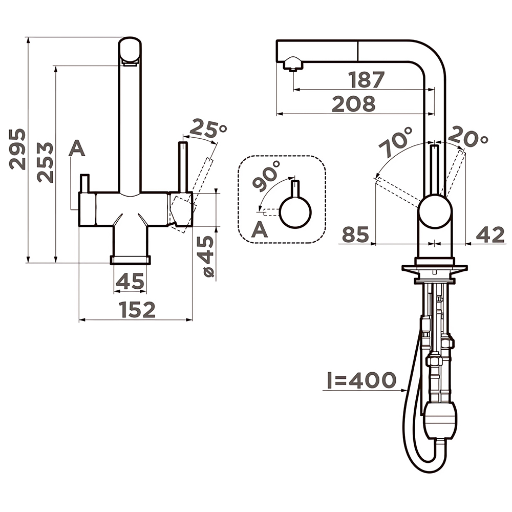 Смеситель для кухни Omoikiri Takamatsu-S-GB 4994358 (графит)