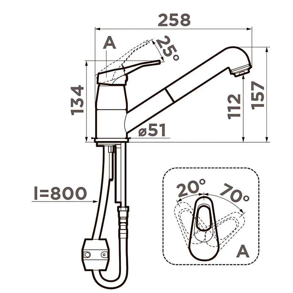 Смеситель для кухни Omoikiri Tateyama-S-BL 4994136 (черный)