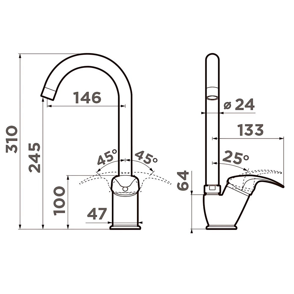 Смеситель для кухни Omoikiri Umi-C 4994116 (хром)