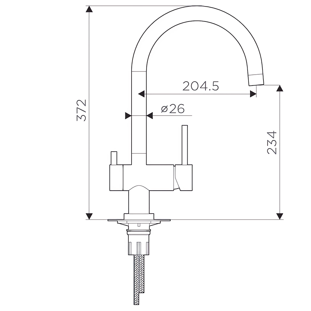 Смеситель для кухни Omoikiri Yamada-P-BL 4974226 (черный)