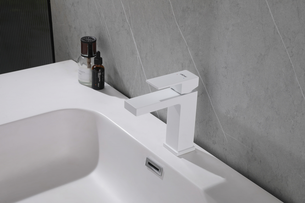 Смеситель для раковины Abber Daheim AF8210W (белый матовый), без донного клапана