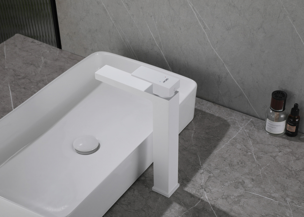 Смеситель для раковины Abber Daheim AF8211W (белый матовый), без донного клапана