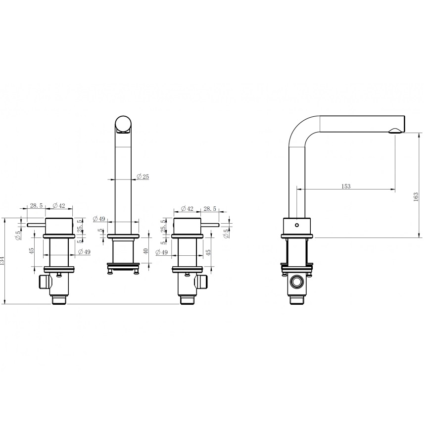 Смеситель для раковины Abber Emotion 316 AF8808BG (золото брашированное)