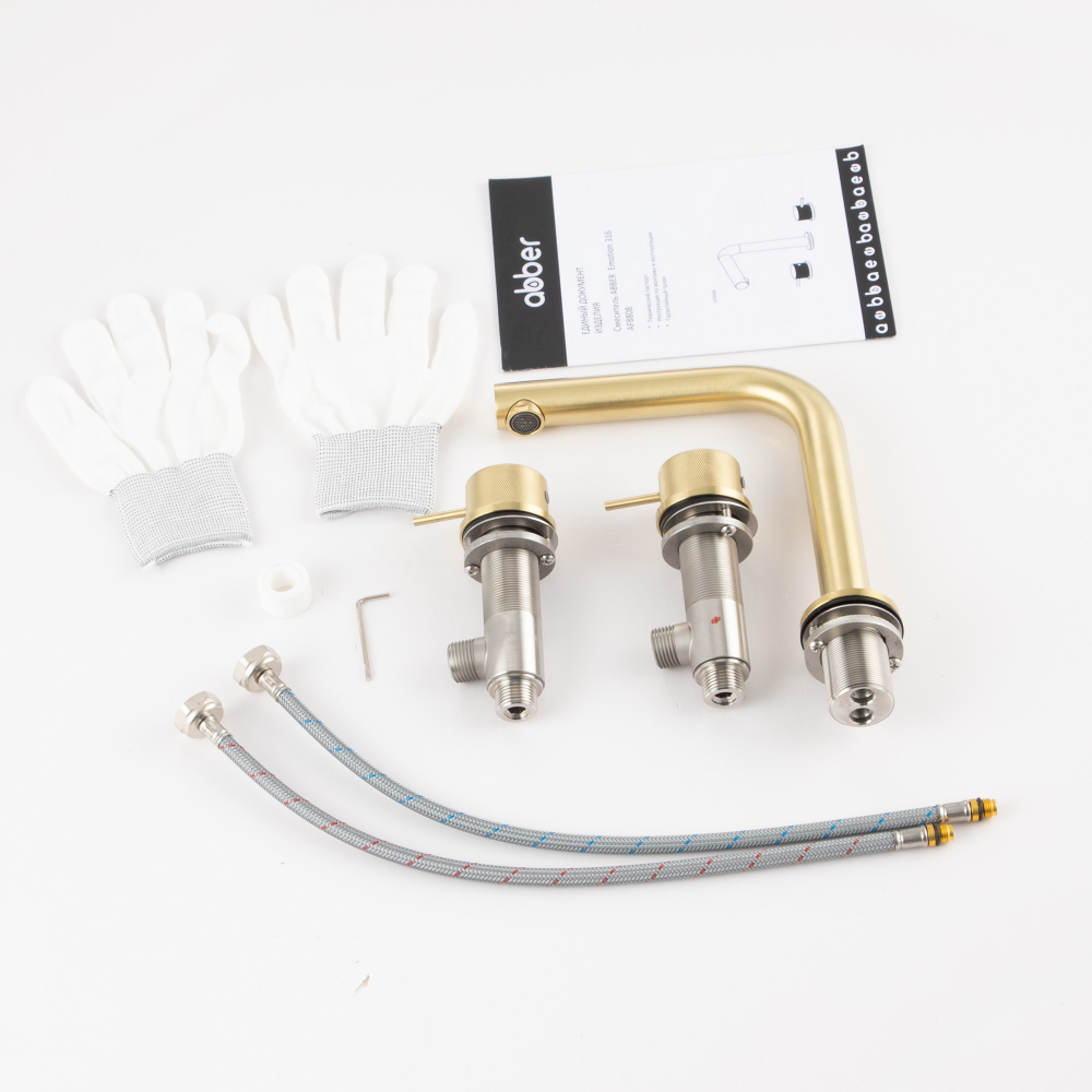 Смеситель для раковины Abber Emotion 316 AF8808BG (золото брашированное)