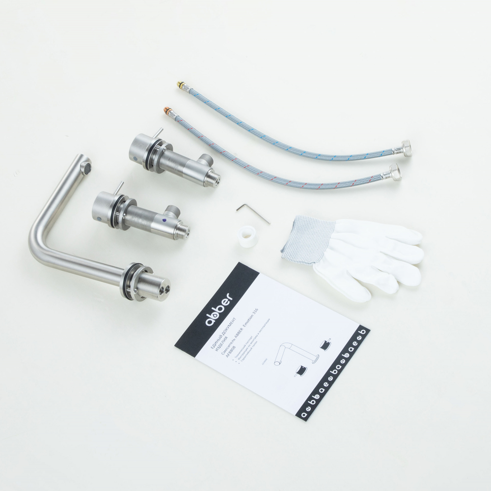 Смеситель для раковины Abber Emotion 316 AF8808BST (сталь брашированная)