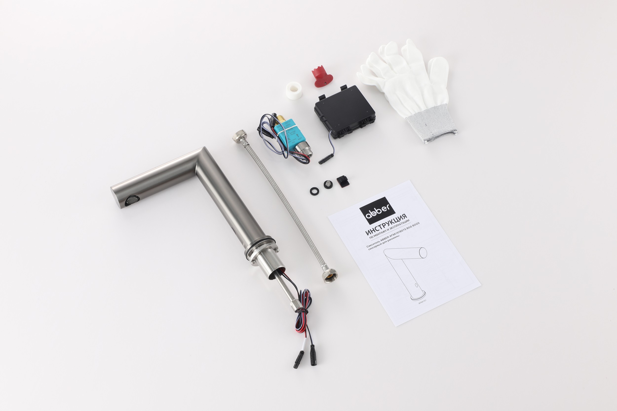 Смеситель для раковины Abber Perfekte 316 AF8A101BGGS (оружейная сталь брашированная), сенсорный