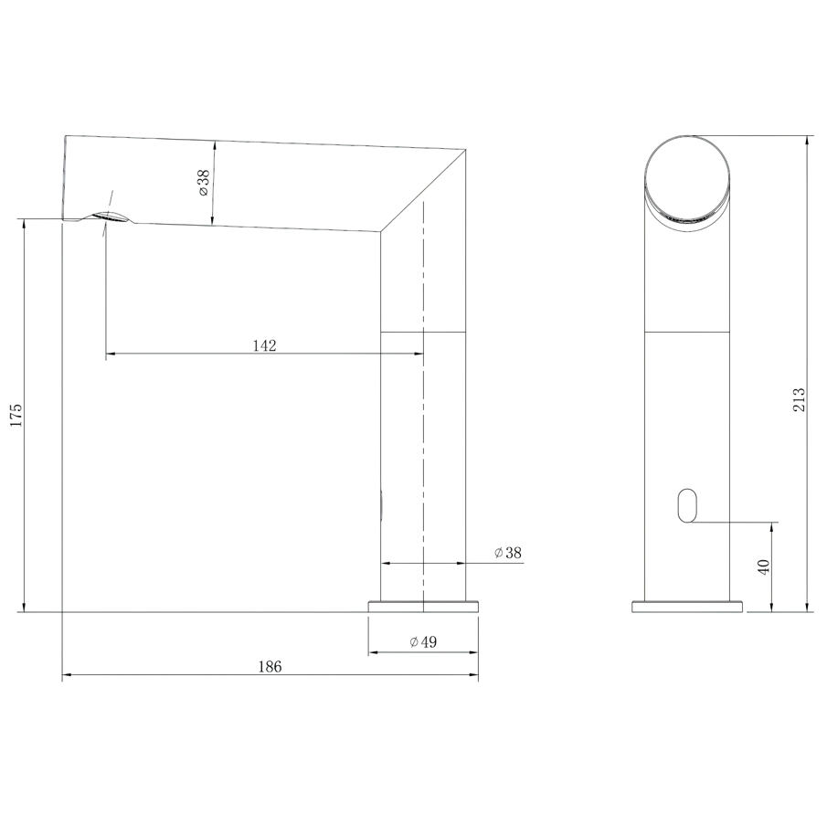 Смеситель для раковины Abber Perfekte 316 AF8A101BGS (золото брашированное), сенсорный