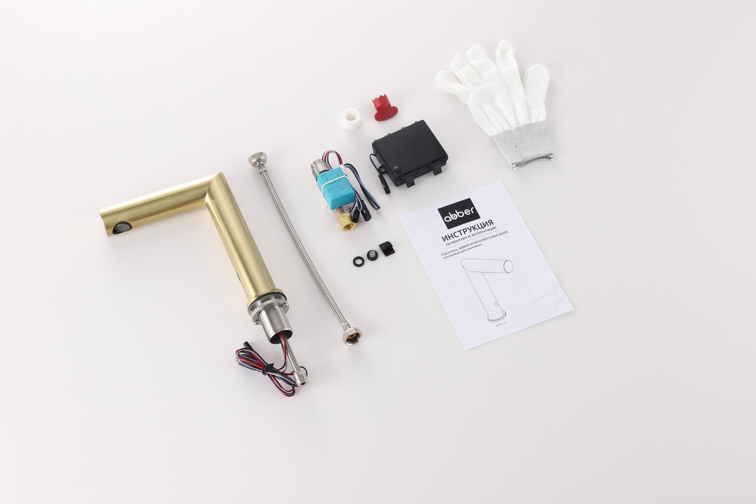 Смеситель для раковины Abber Perfekte 316 AF8A101BGS (золото брашированное), сенсорный