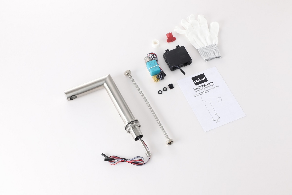 Смеситель для раковины Abber Perfekte 316 AF8A101BSTS (сталь брашированная), сенсорный