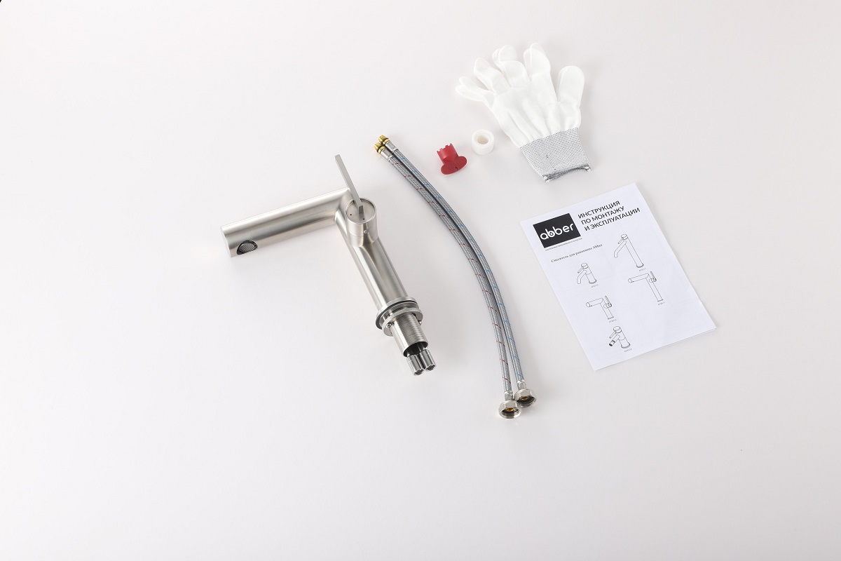 Смеситель для раковины Abber Perfekte 316 AF8A10BST (сталь брашированная)