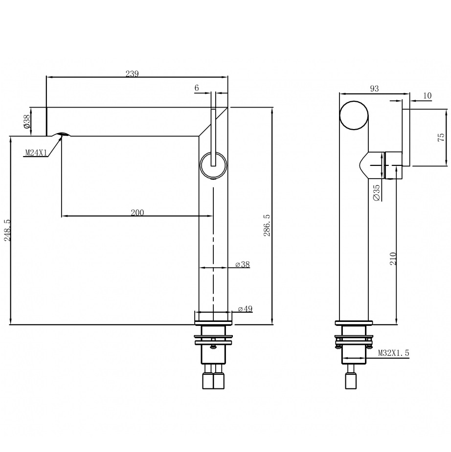 Смеситель для раковины Abber Perfekte 316 AF8A11BG-L (золото брашированное)