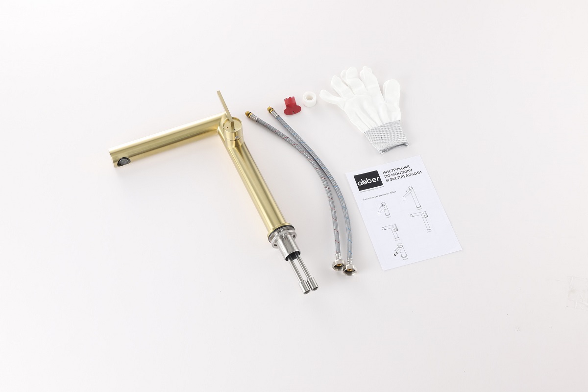 Смеситель для раковины Abber Perfekte 316 AF8A11BG-L (золото брашированное)