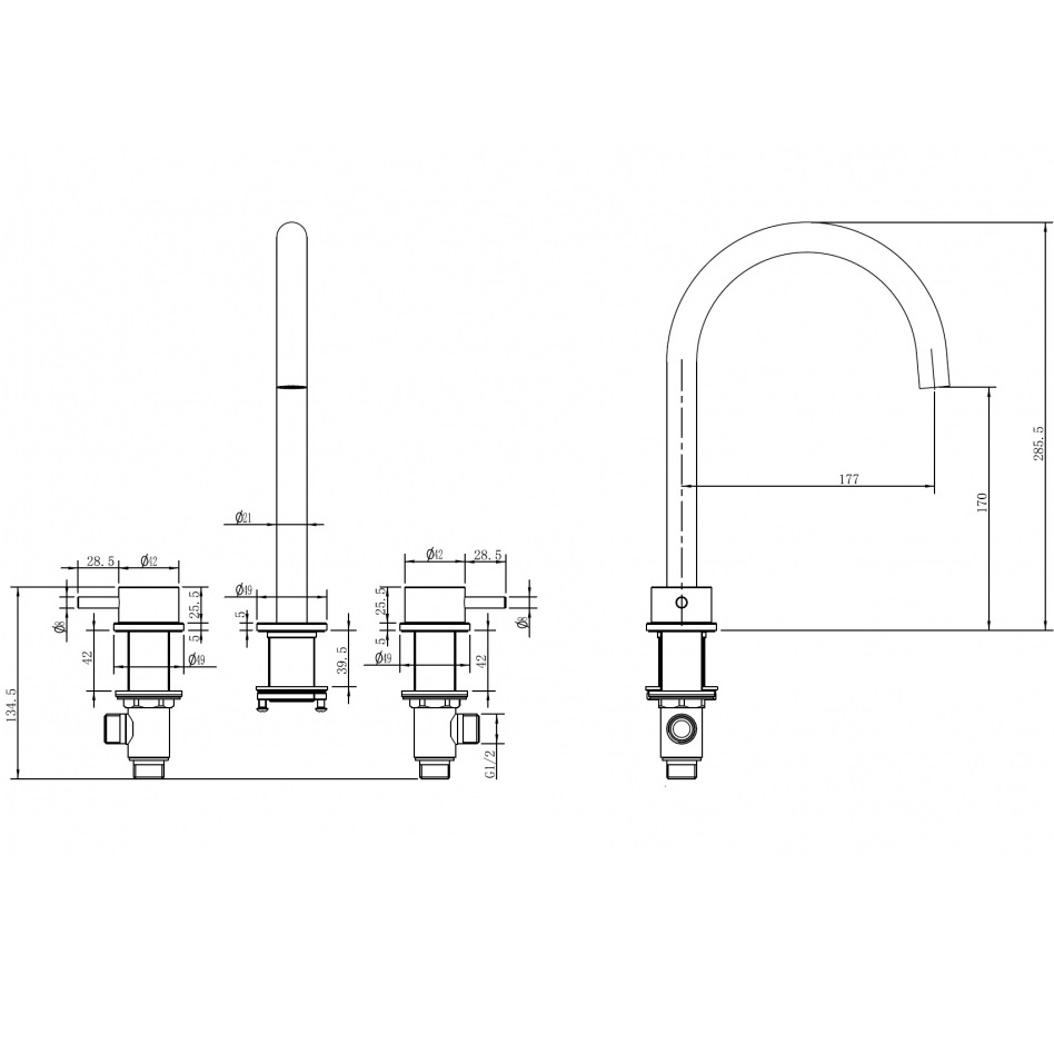 Смеситель для раковины Abber Wasser Kreis 316 AF8108BST-M (сталь брашированная)