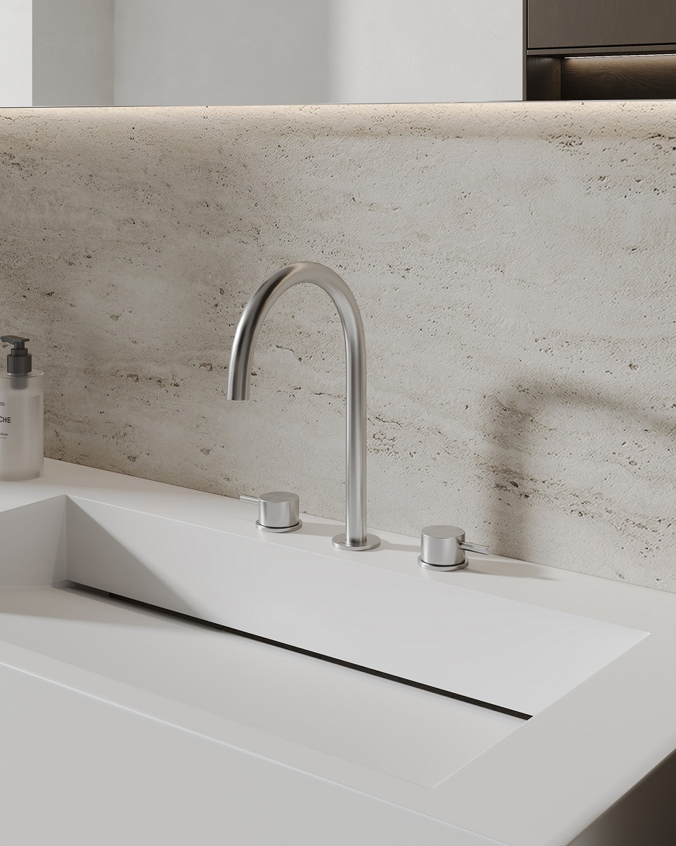 Смеситель для раковины Abber Wasser Kreis 316 AF8108BST-M (сталь брашированная)