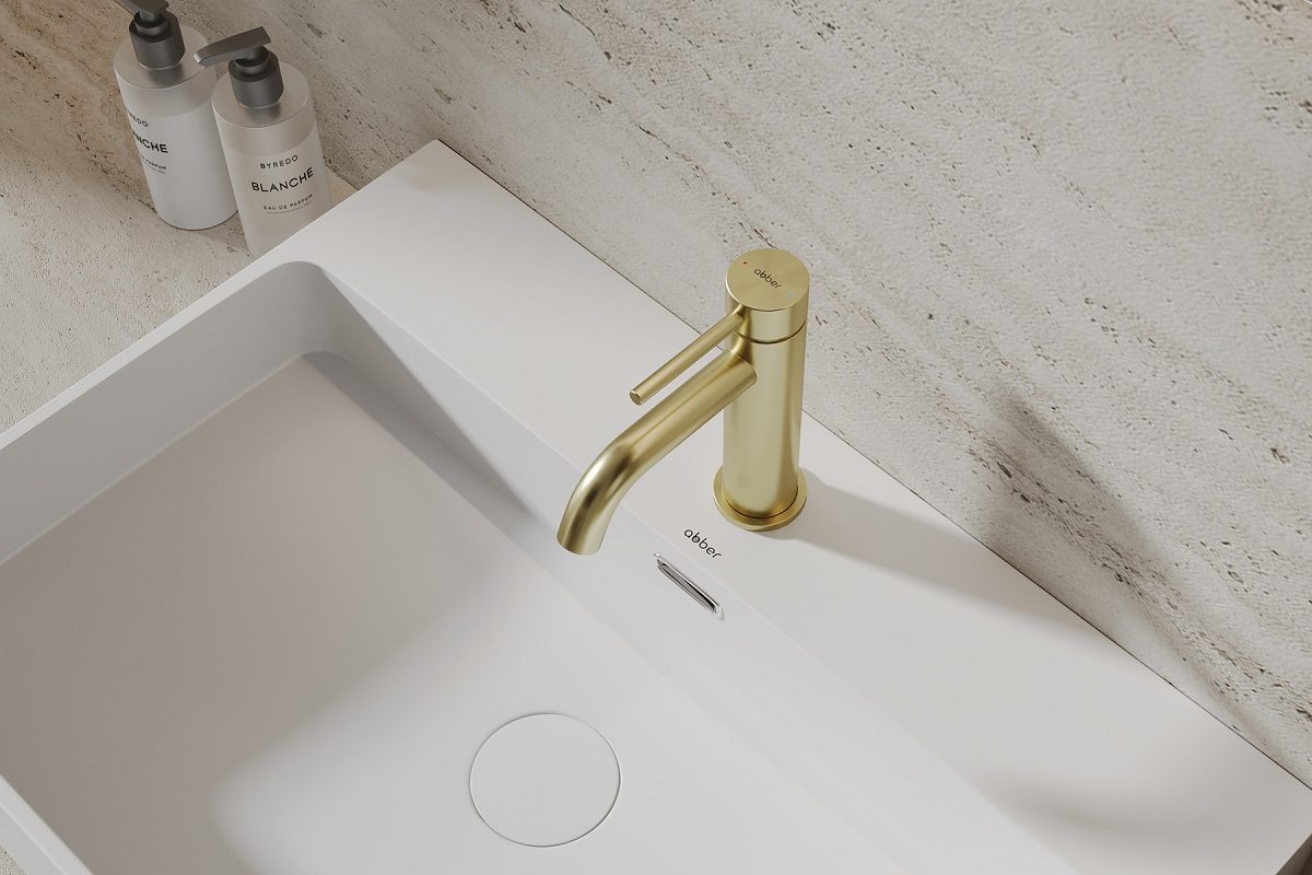 Смеситель для раковины Abber Wasser Kreis 316 AF8110BG (золото брашированное)