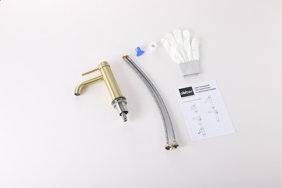 Смеситель для раковины Abber Wasser Kreis 316 AF8110BG (золото брашированное)