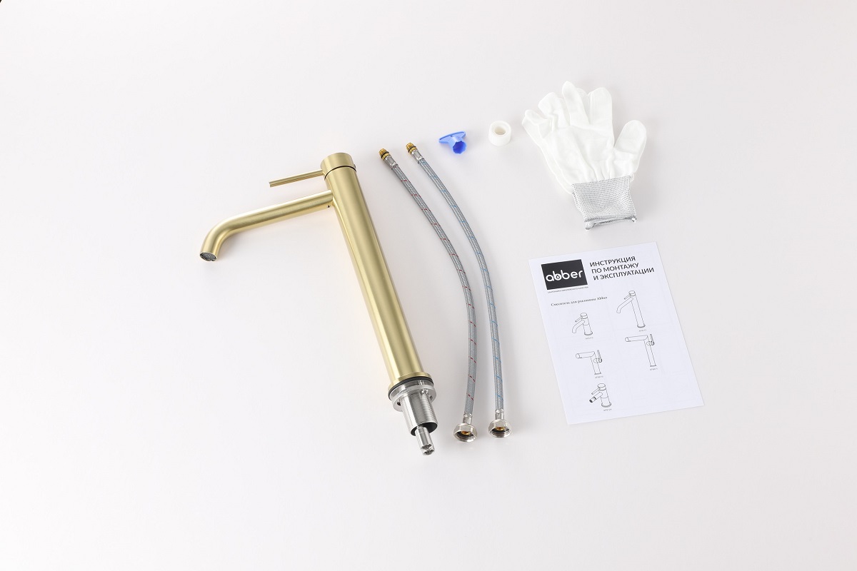 Смеситель для раковины Abber Wasser Kreis 316 AF8111BG-L (золото брашированное)