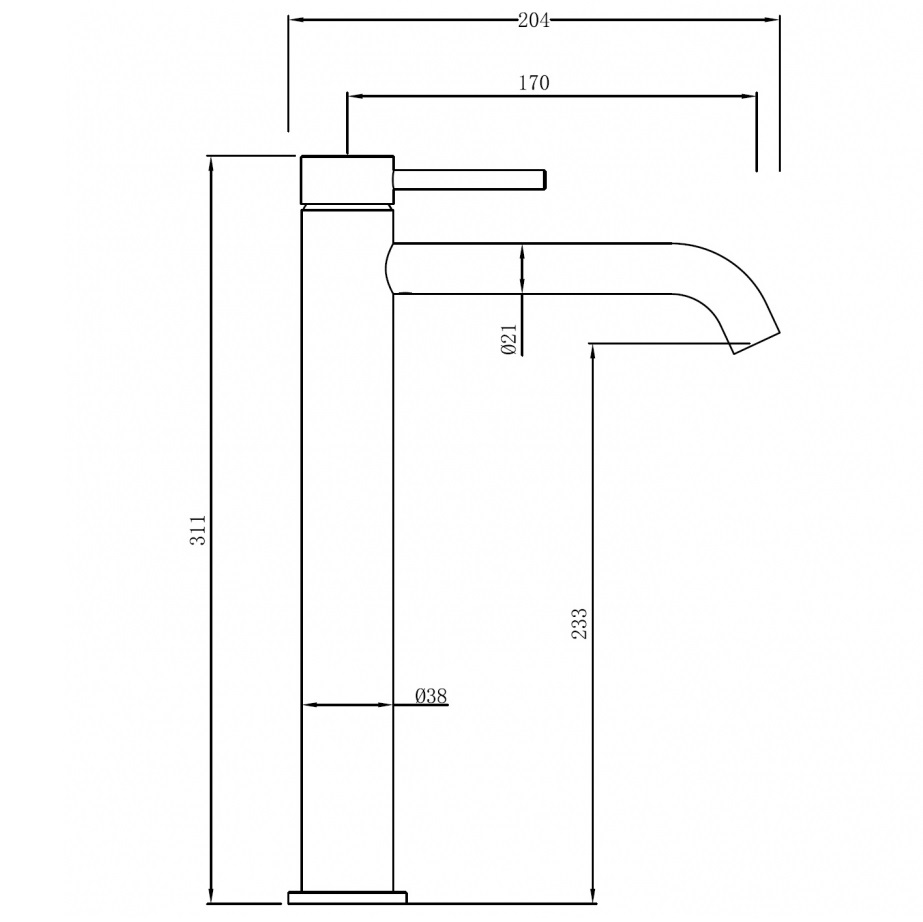 Смеситель для раковины Abber Wasser Kreis 316 AF8111BG-L (золото брашированное)