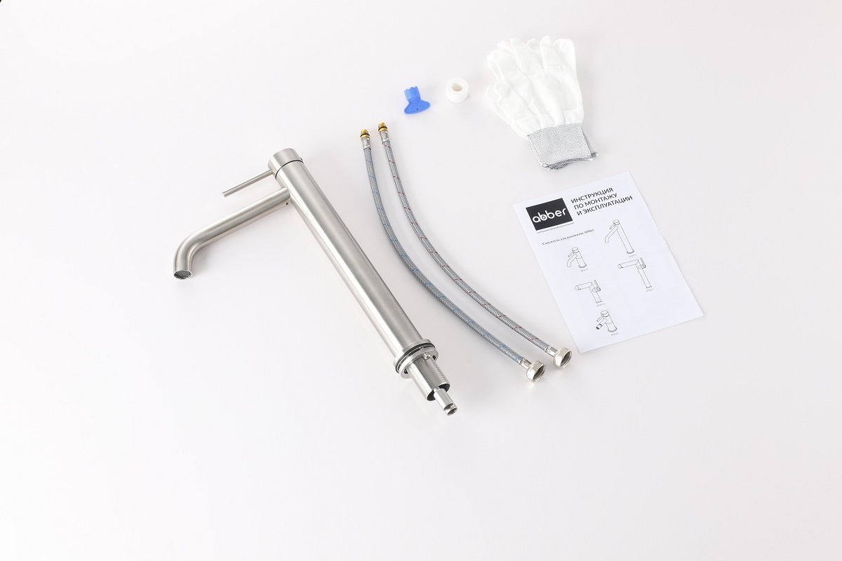 Смеситель для раковины Abber Wasser Kreis 316 AF8111BST-L (сталь брашированная)