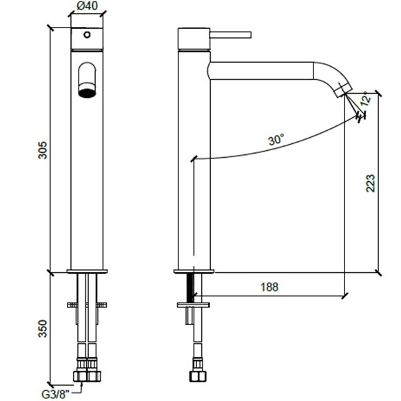 Смеситель для раковины Almar E214002.CR (хром), без донного клапана