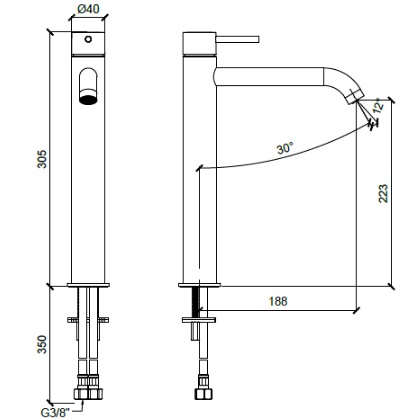 Смеситель для раковины Almar E214002.HB (латунь брашированная), без донного клапана