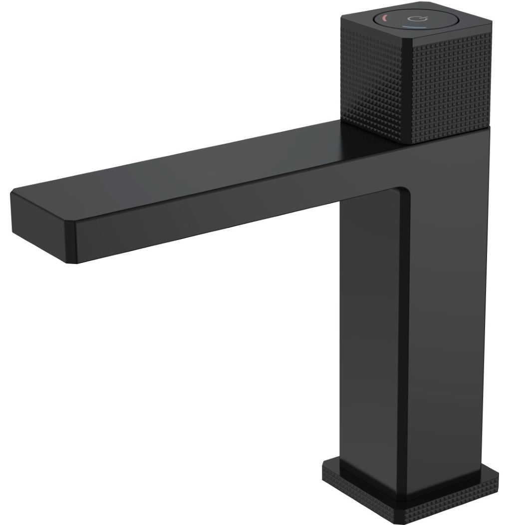 Смеситель для раковины автоматический Boheme Quad 159-B (черный матовый), без донного клапана