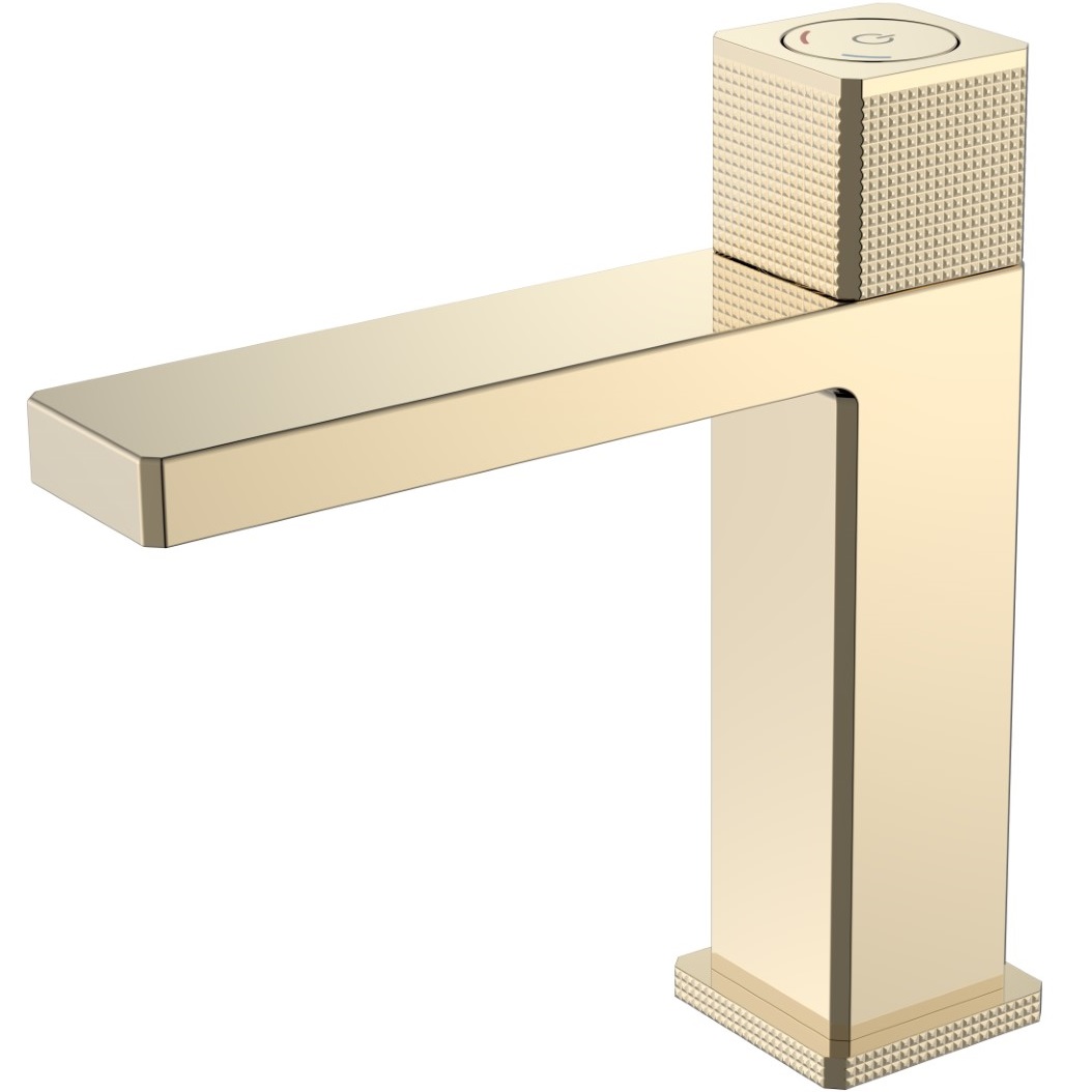 Смеситель для раковины автоматический Boheme Quad 159-G (золотой), без донного клапана