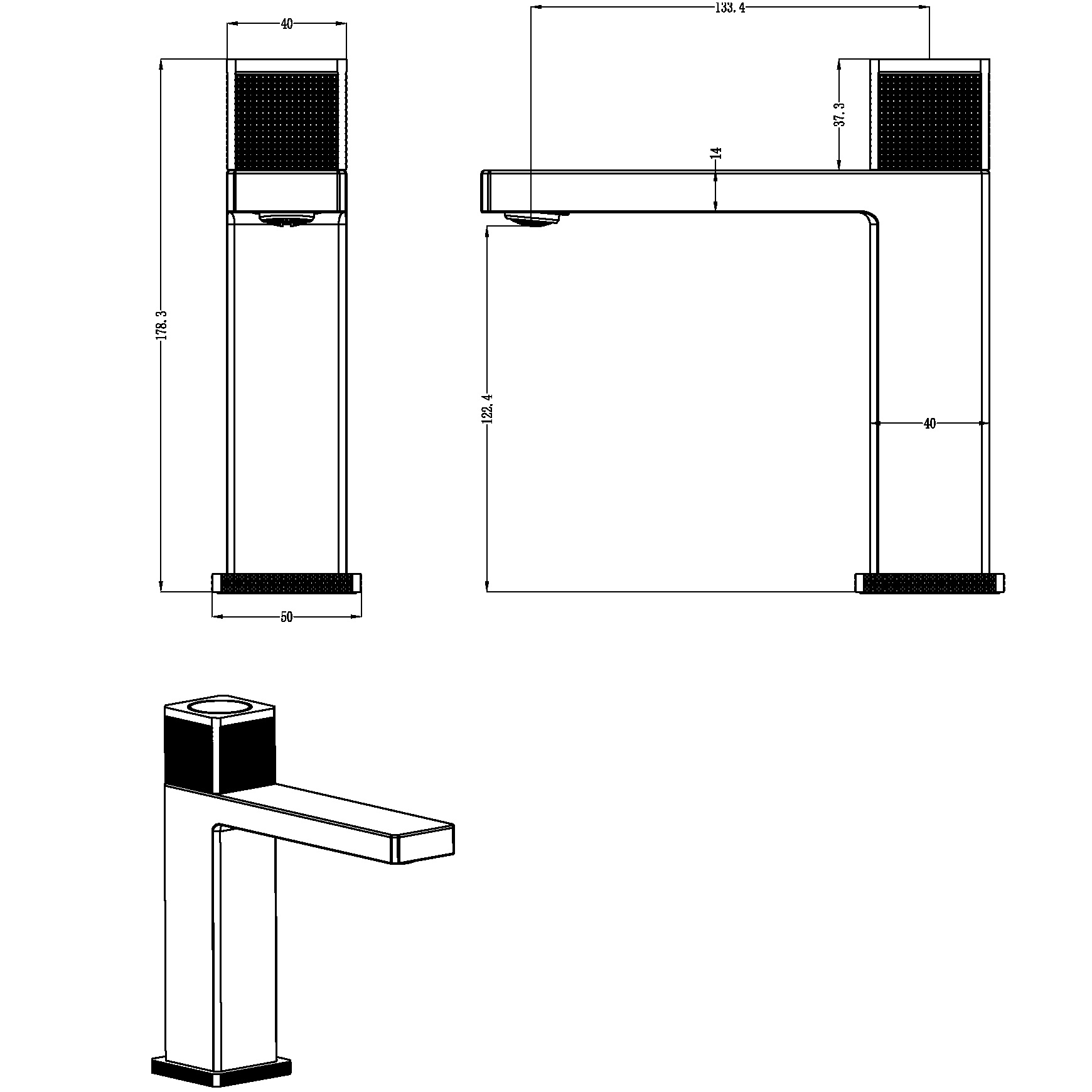 Смеситель для раковины автоматический Boheme Quad 159-CR (хром), без донного клапана
