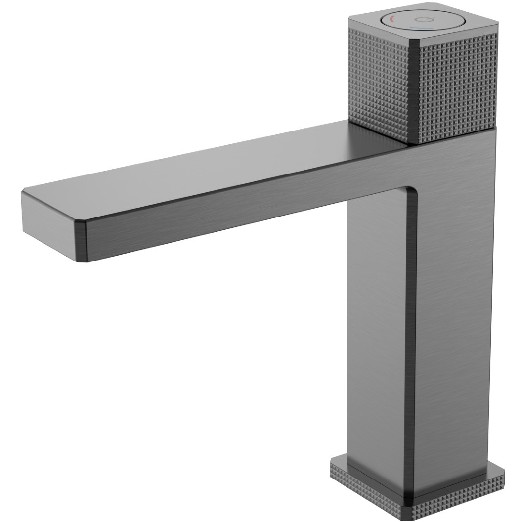 Смеситель для раковины автоматический Boheme Quad 159-GM (оружейный металл), без донного клапана