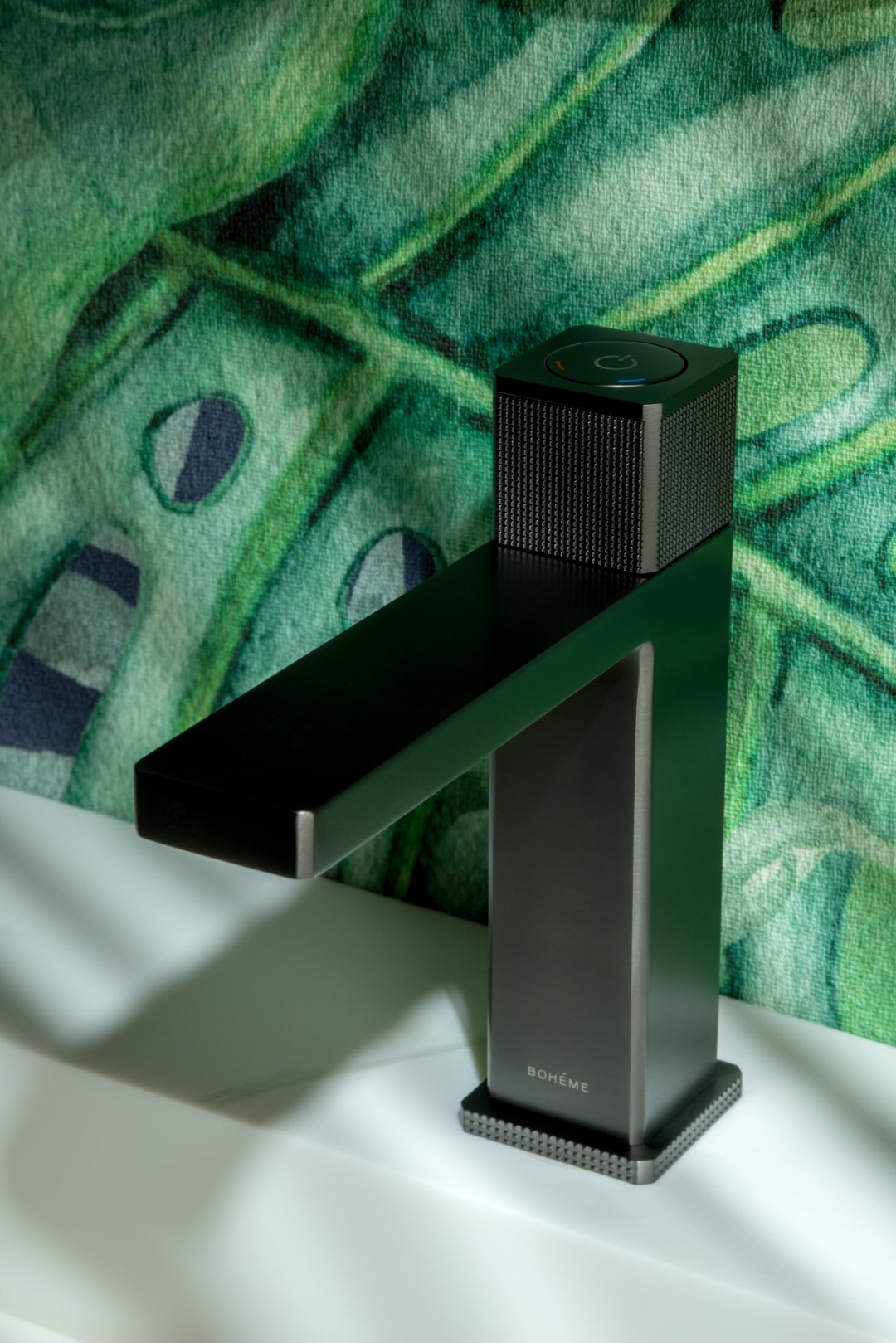 Смеситель для раковины автоматический Boheme Quad 159-GM (оружейный металл), без донного клапана