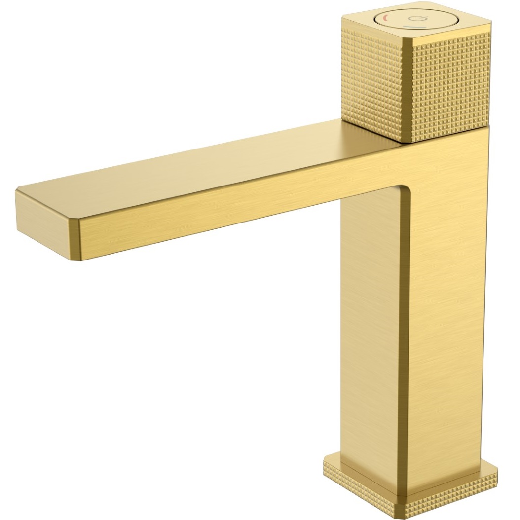 Смеситель для раковины автоматический Boheme Quad 159-MG (золото матовое), без донного клапана