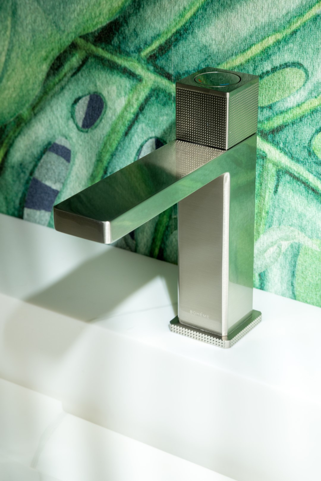 Смеситель для раковины автоматический Boheme Quad 159-NB (никель брашированный), без донного клапана