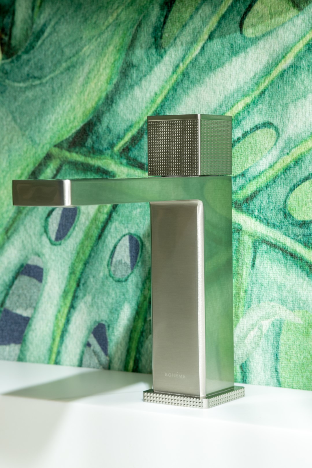 Смеситель для раковины автоматический Boheme Quad 159-NB (никель брашированный), без донного клапана