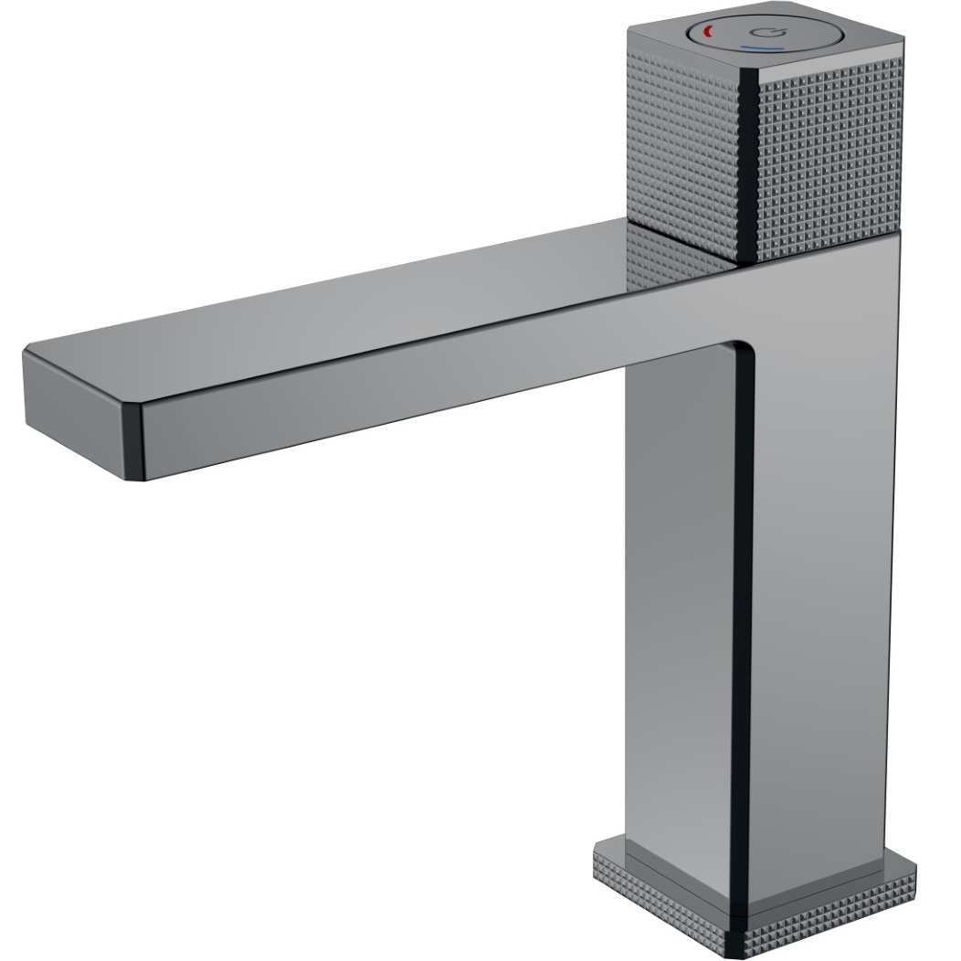 Смеситель для раковины автоматический Boheme Quad 159-SGM (оружейный металл глянцевый), без донного клапана