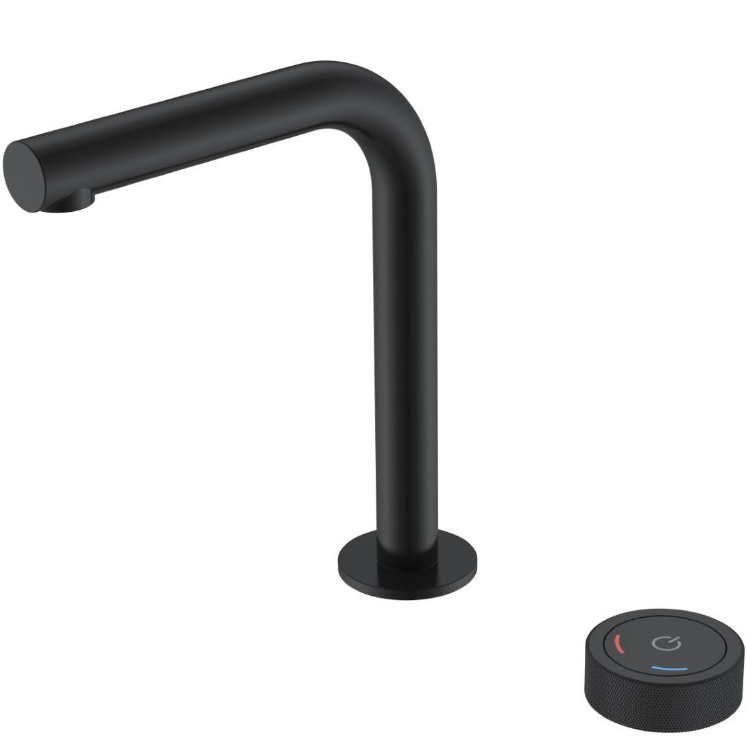 Смеситель для раковины автоматический Boheme Tech 158-B (черный матовый), без донного