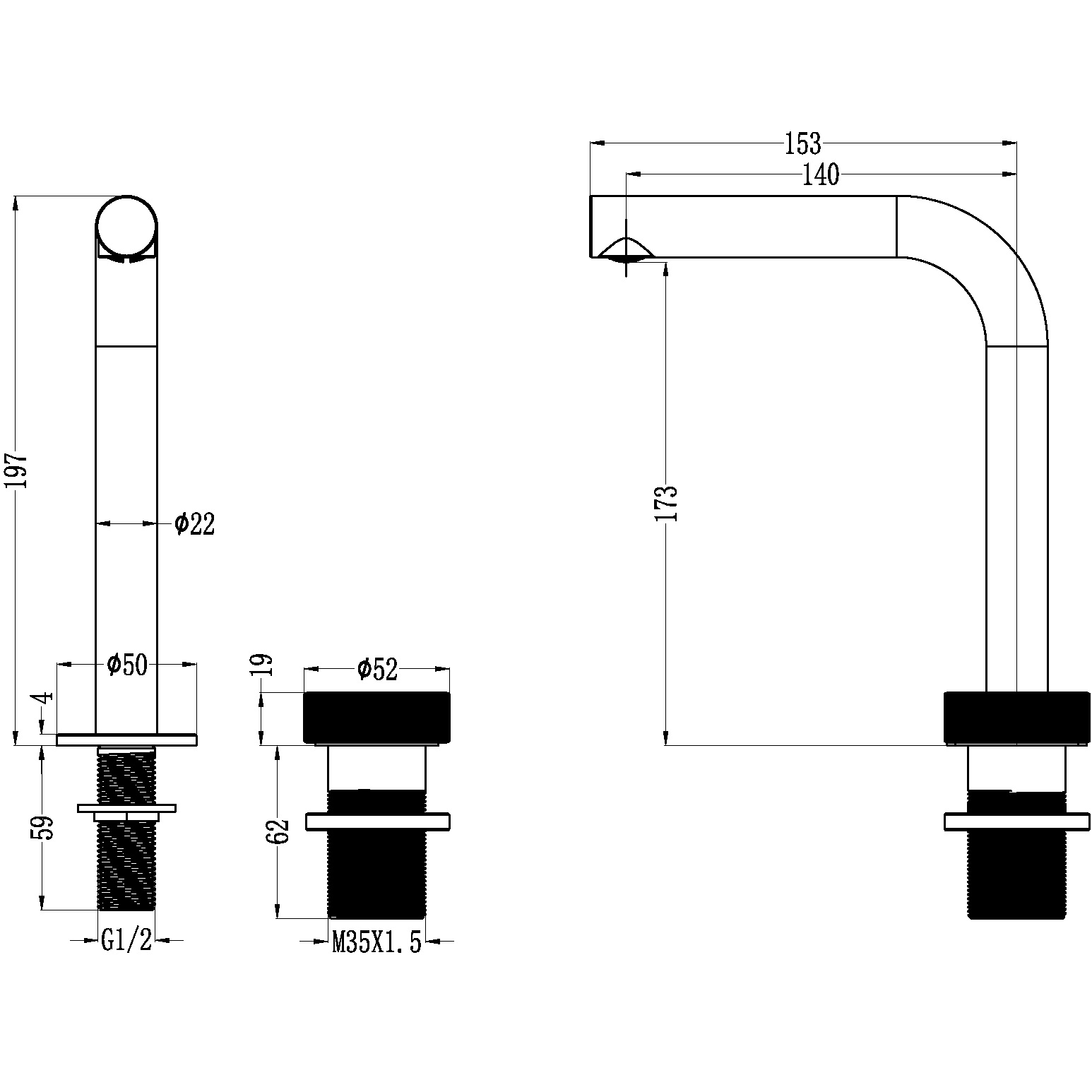 Смеситель для раковины автоматический Boheme Tech 158-CR (хром), без донного клапана