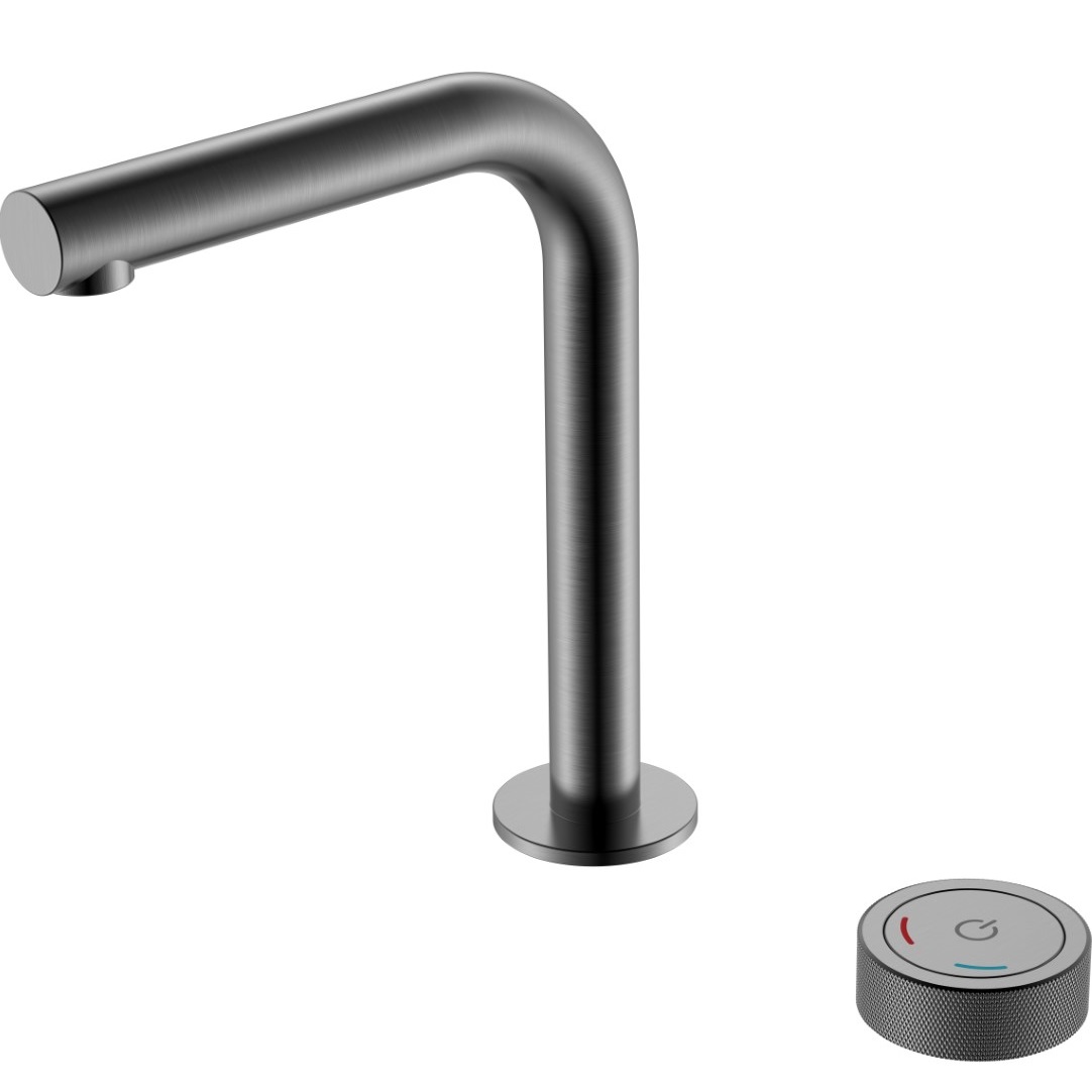 Смеситель для раковины автоматический Boheme Tech 158-GM (оружейный металл), без донного клапана