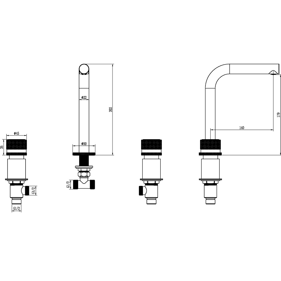 Смеситель для раковины Boheme Aura 152-CR-A (хром), без донного клапана