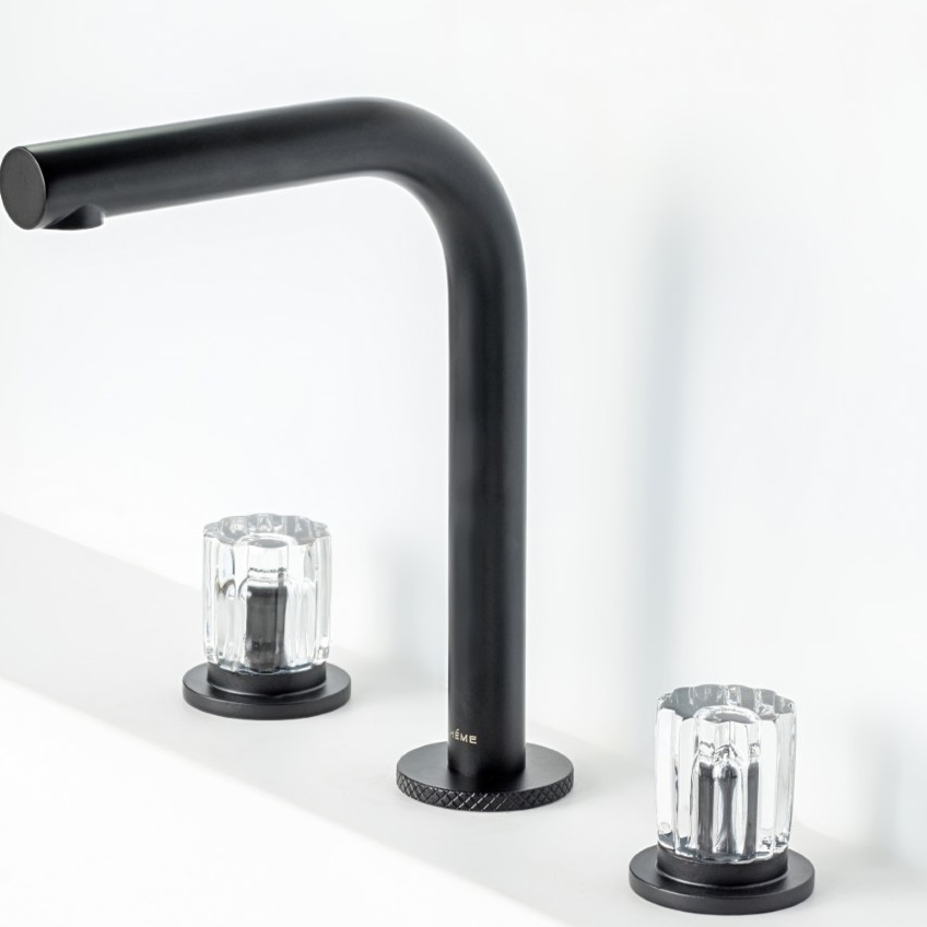 Смеситель для раковины Boheme Elegante 152-B-EL (черный матовый), без донного клапана