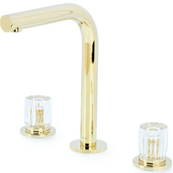 Смеситель для раковины Boheme Elegante 152-G-EL (золотой), без донного клапана