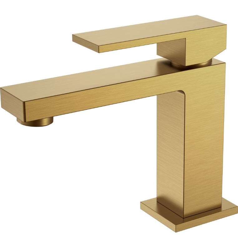 Смеситель для раковины Boheme Qubic 471-BR (бронза), без донного клапана