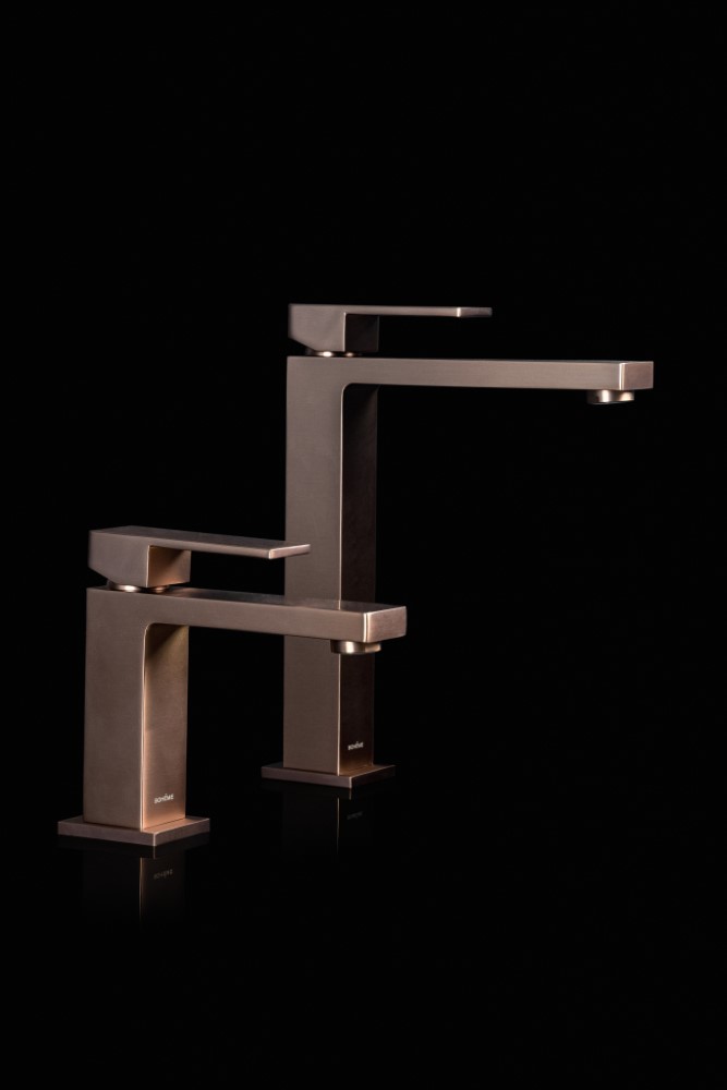 Смеситель для раковины Boheme Qubic 471-BRB (бронза брашированная), без донного клапана