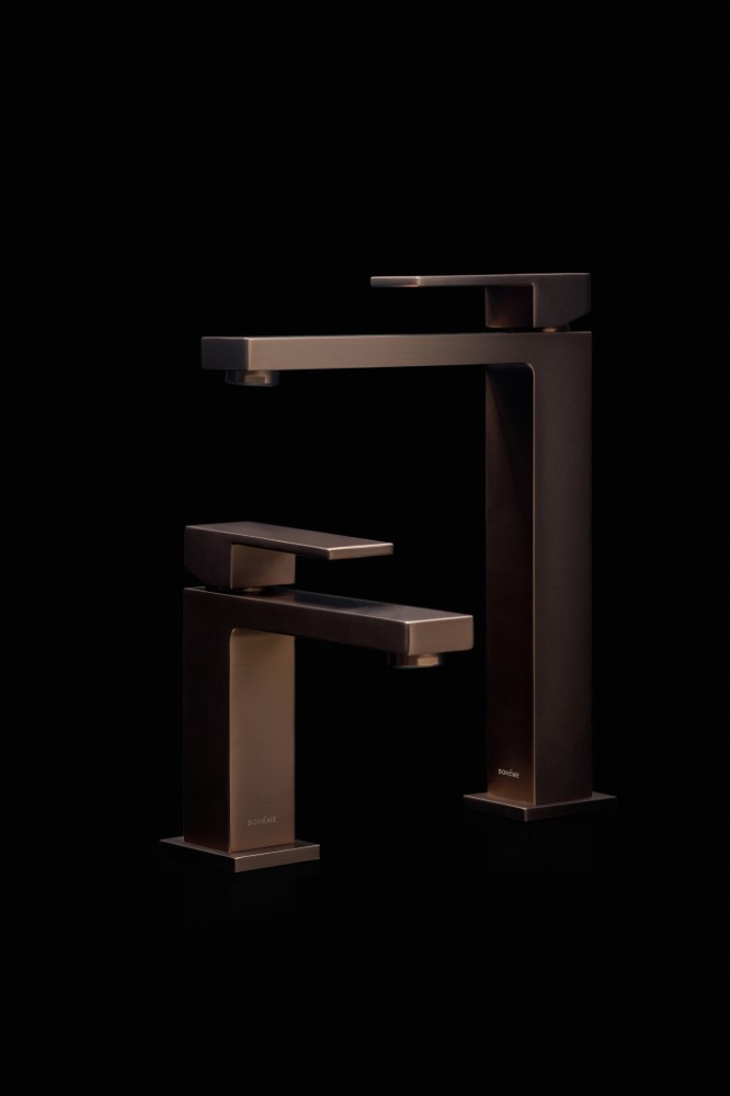 Смеситель для раковины Boheme Qubic 471-BRB (бронза брашированная), без донного клапана