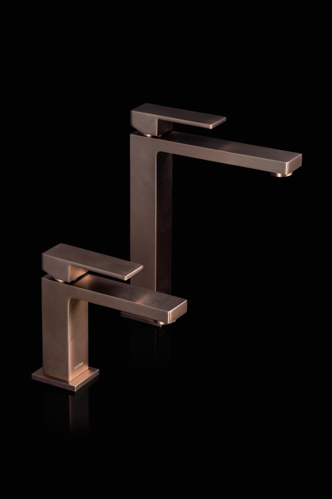 Смеситель для раковины Boheme Qubic 471-BRB (бронза брашированная), без донного клапана