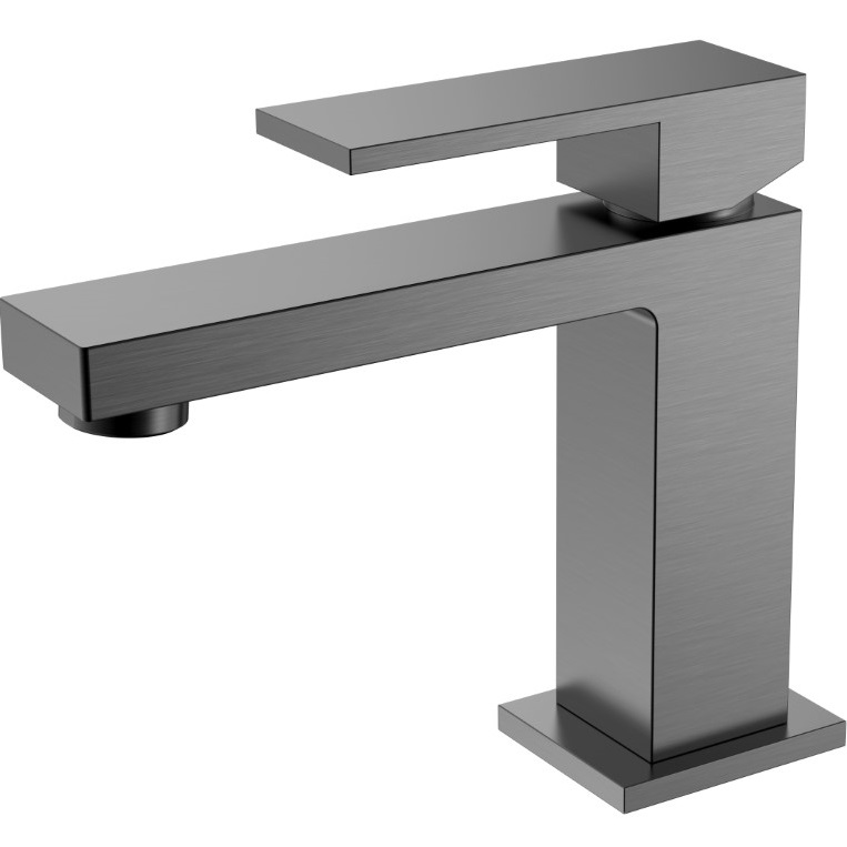 Смеситель для раковины Boheme Qubic 471-GM (оружейный металл), без донного клапана