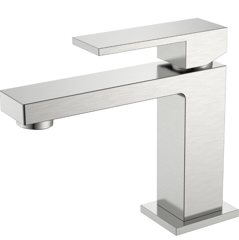 Смеситель для раковины Boheme Qubic 471-NB (никель брашированный), без донного клапана