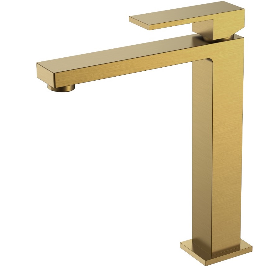 Смеситель для раковины Boheme Qubic 472-BR (бронза), без донного клапана