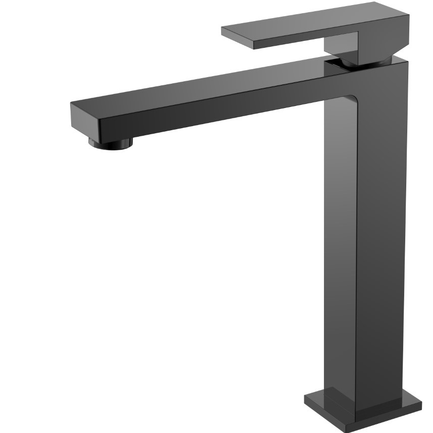 Смеситель для раковины Boheme Qubic 472-SGM (оружейный металл глянцевый), без донного клапана