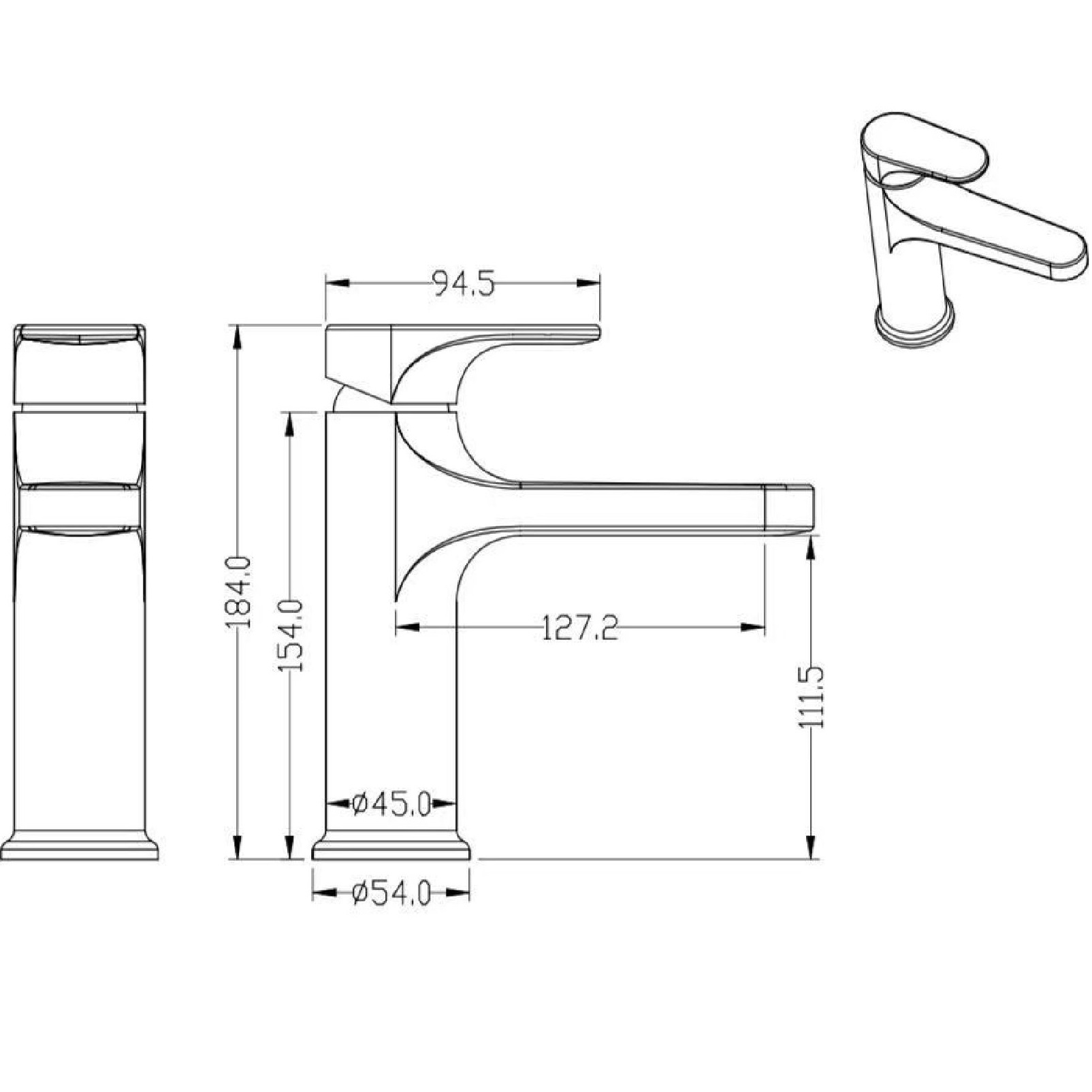 Смеситель для раковины Boheme Spectre 451-MW (белый матовый), без донного клапана